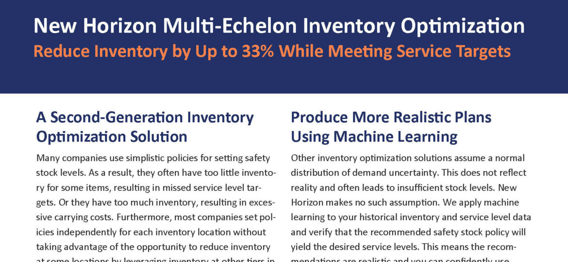 Multi-Echelon Inventory Optimization