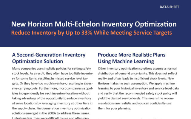Multi-Echelon Inventory Optimization