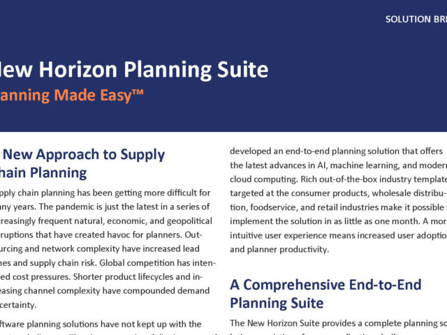 New Horizon Planning Suite - Planning Made Easy