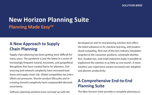 New Horizon Planning Suite - Planning Made Easy