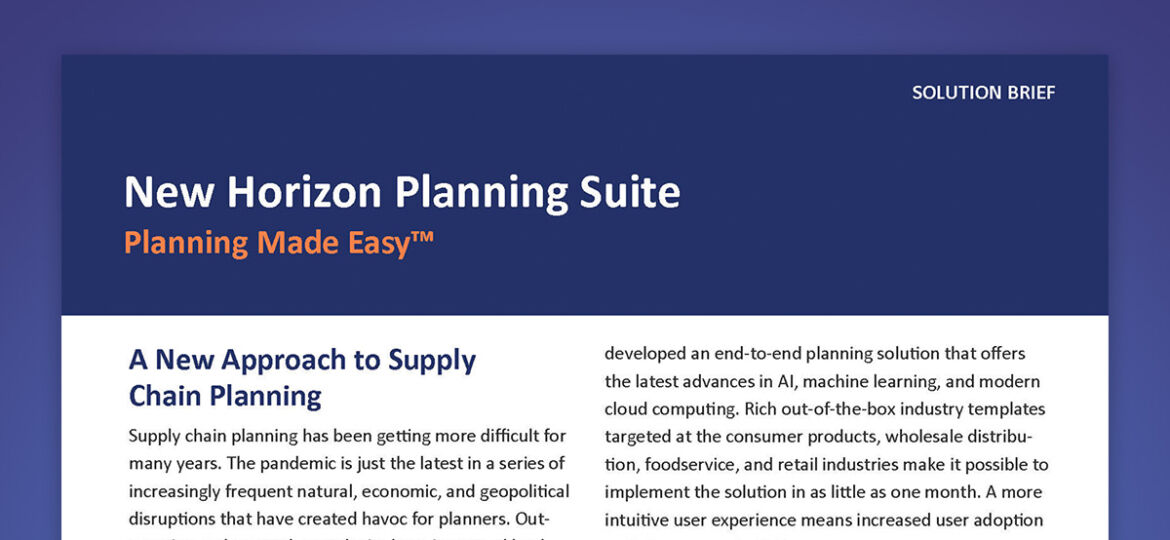 New Horizon Planning Suite