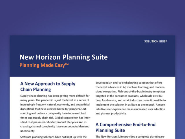 New Horizon Planning Suite