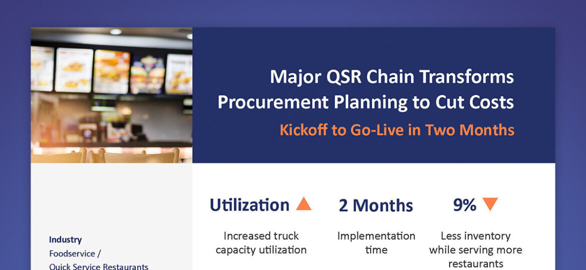 Major QSR Chain Transforms Procurement Planning to Cut Costs