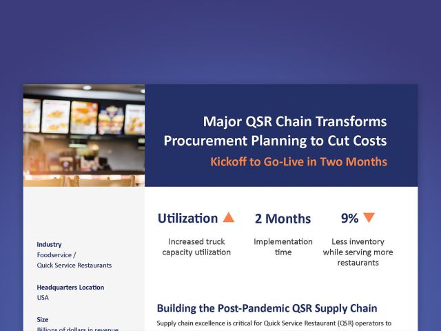 Major QSR Chain Transforms Procurement Planning to Cut Costs
