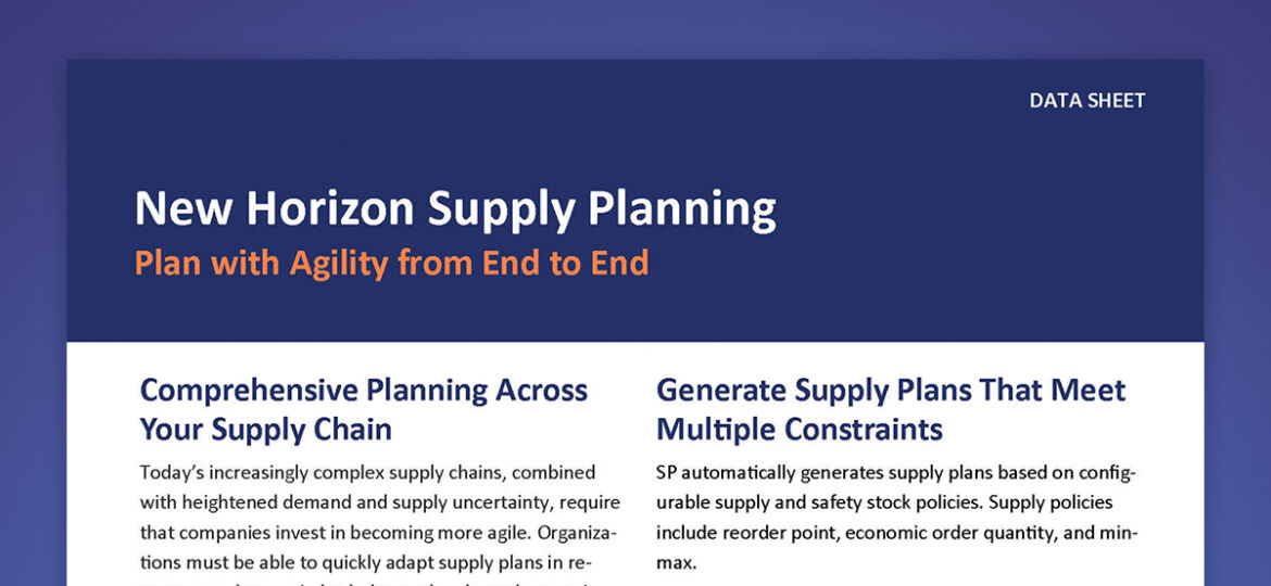 Supply Planning